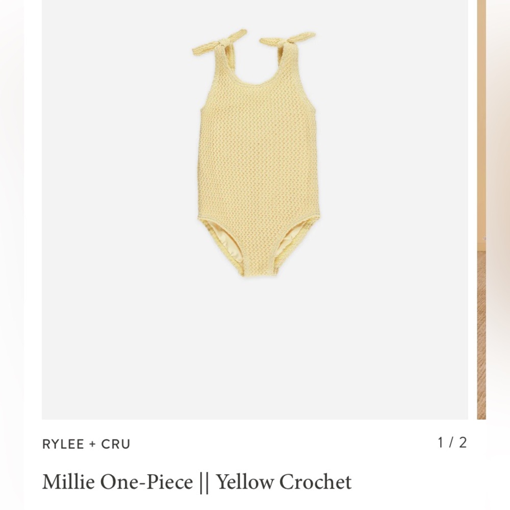 Rylee + Cru Yellow Crochet Kids One Piece